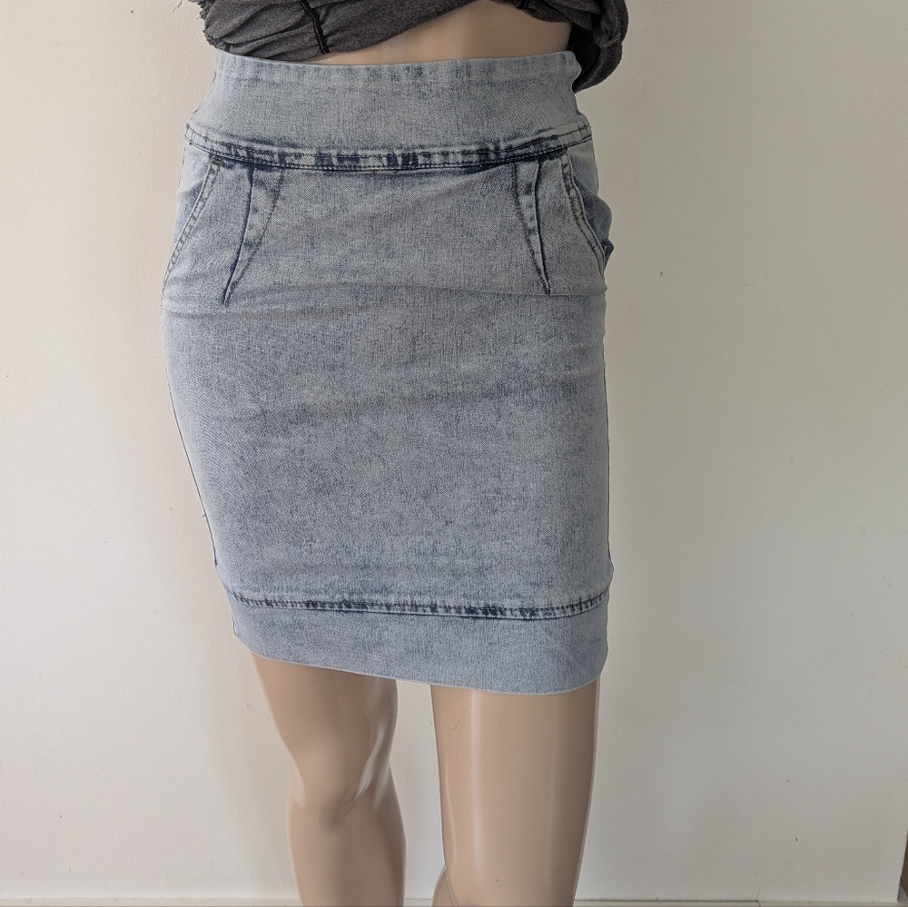 Chic Women's Light Blue Pencil Skirt